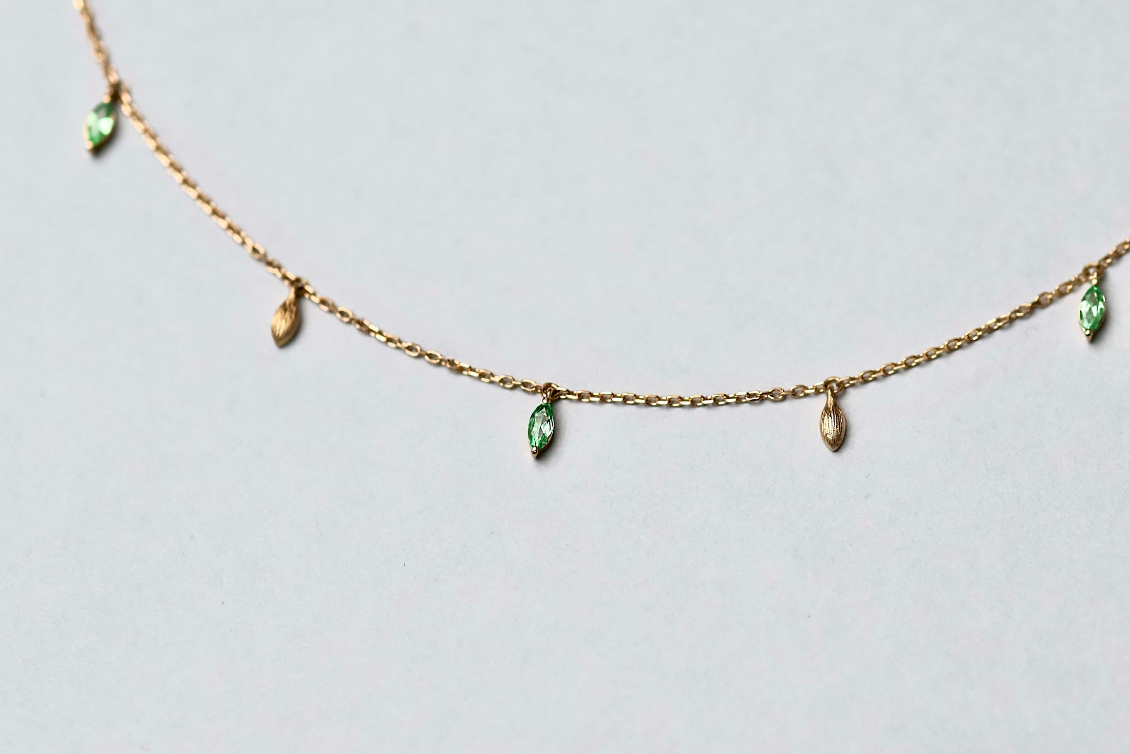 Golden Drops Necklace with Blue London Topaz gems