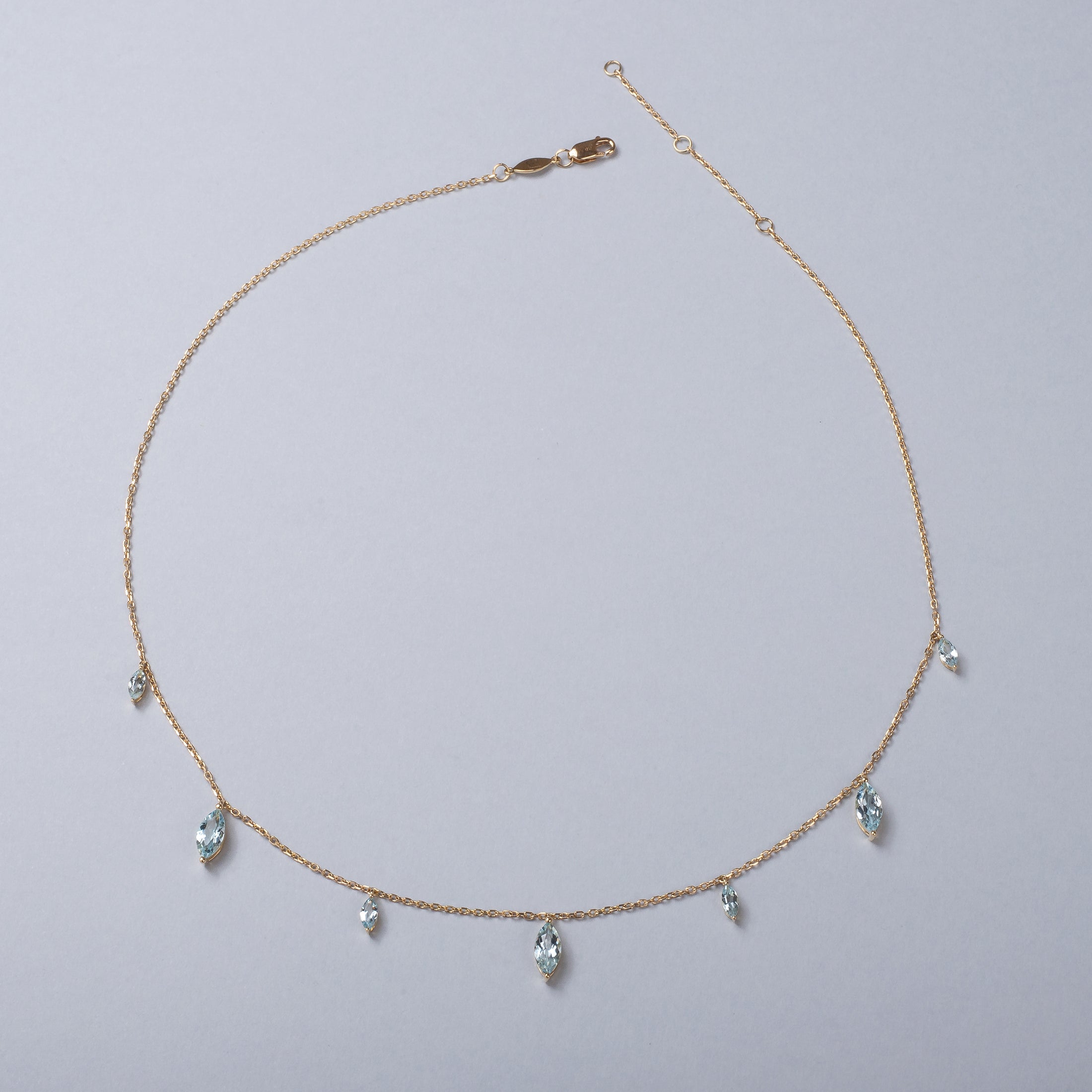 Raindrops Sky Blue Topaz Necklace