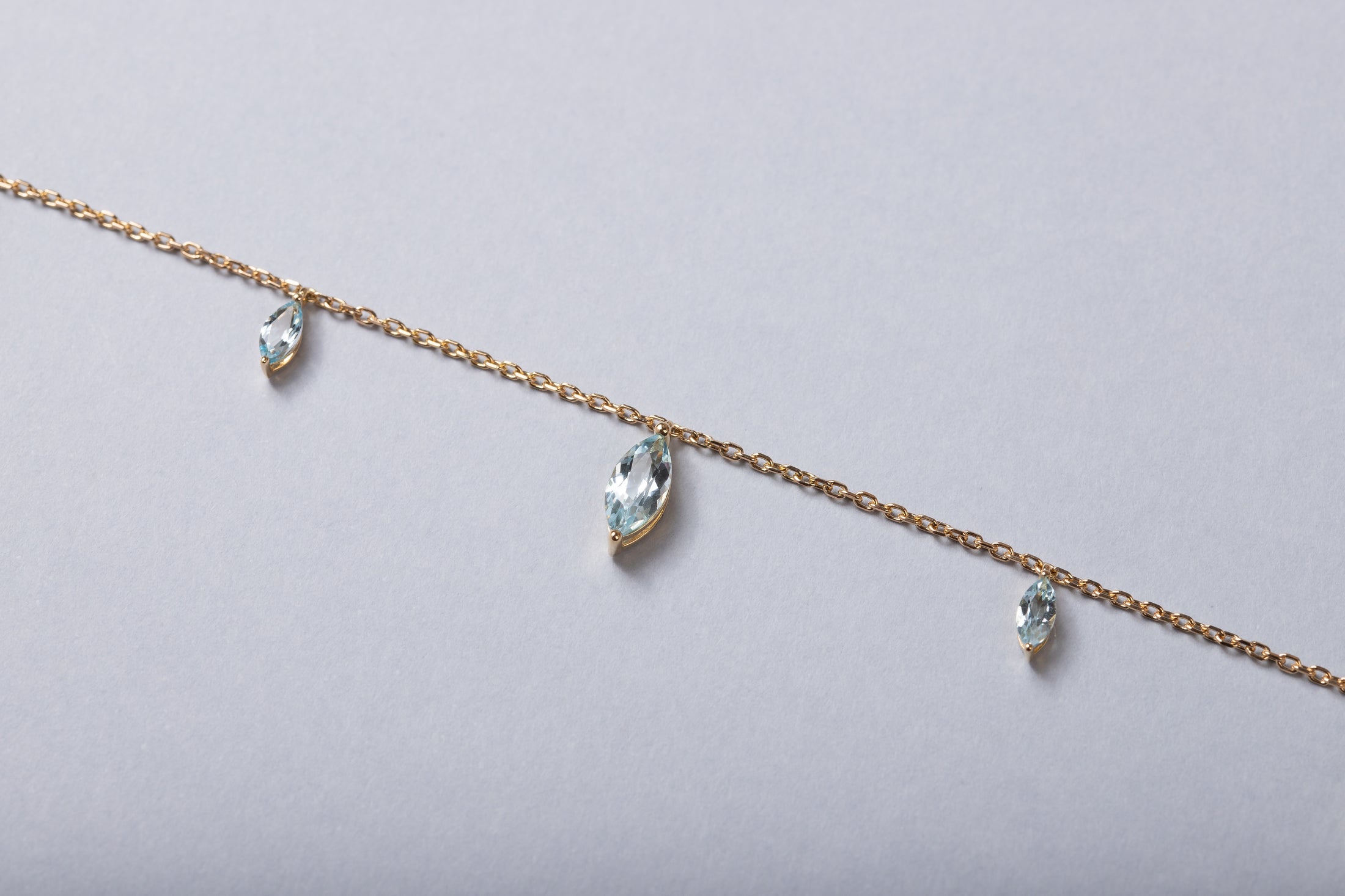 Raindrops Sky Blue Topaz Necklace