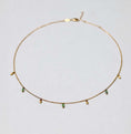Load image into Gallery viewer, Golden Drops Necklace with Blue London Topaz gems

