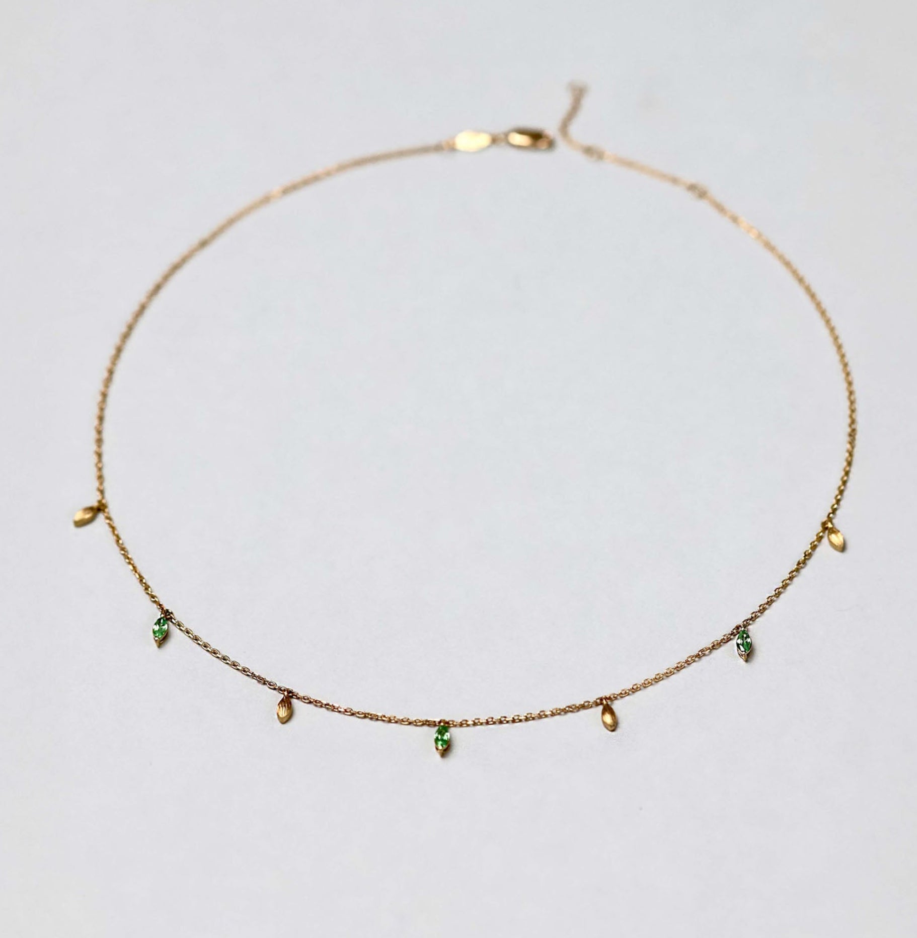 Golden Drops Necklace with Blue London Topaz gems