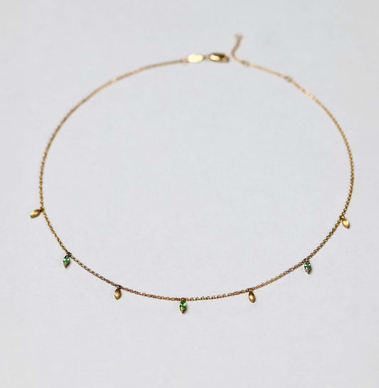 Golden Drops Necklace with Blue London Topaz gems